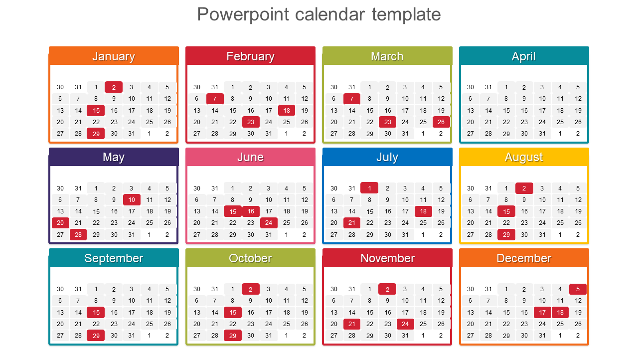 Detail Powerpoint Calendar Template Free Nomer 7