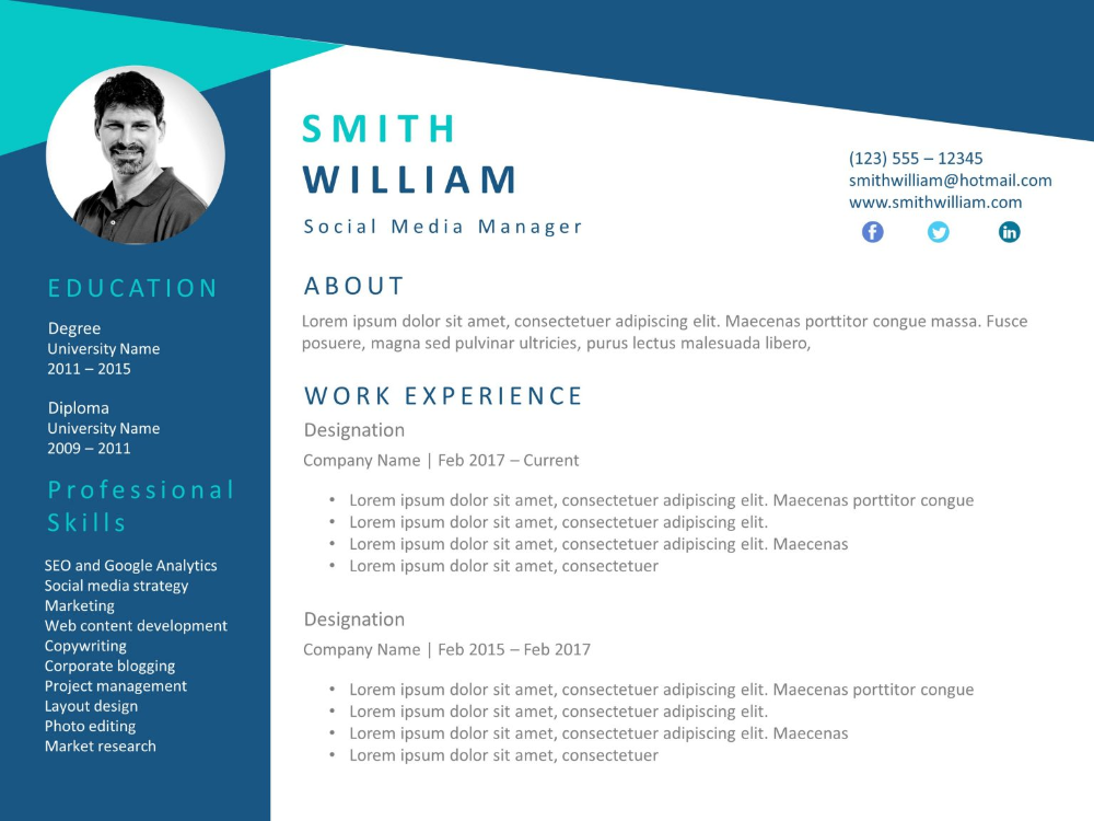 Detail Powerpoint Cv Template Nomer 36