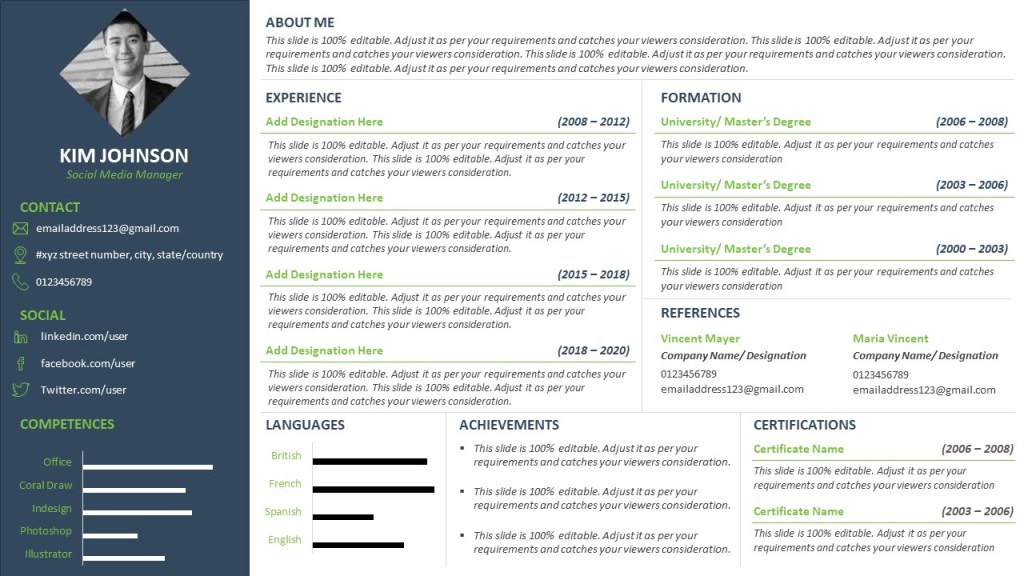 Detail Powerpoint Cv Template Nomer 45