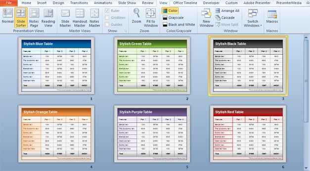 Detail Powerpoint Table Template Nomer 34