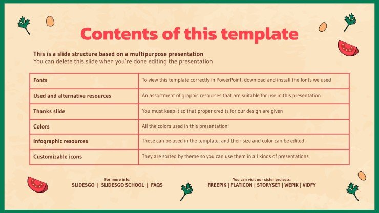 Detail Powerpoint Template Food Theme Free Nomer 18