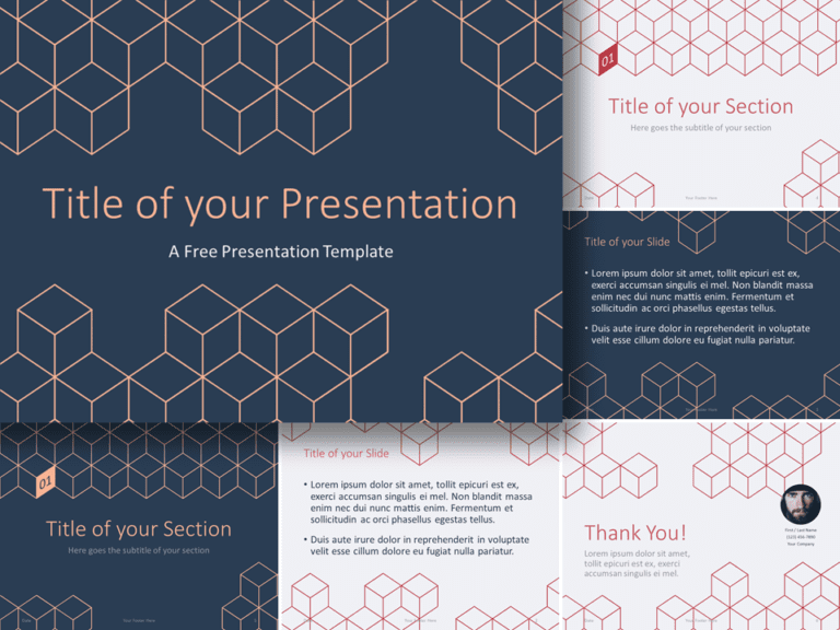 Detail Powerpoint Template Geometric Nomer 14