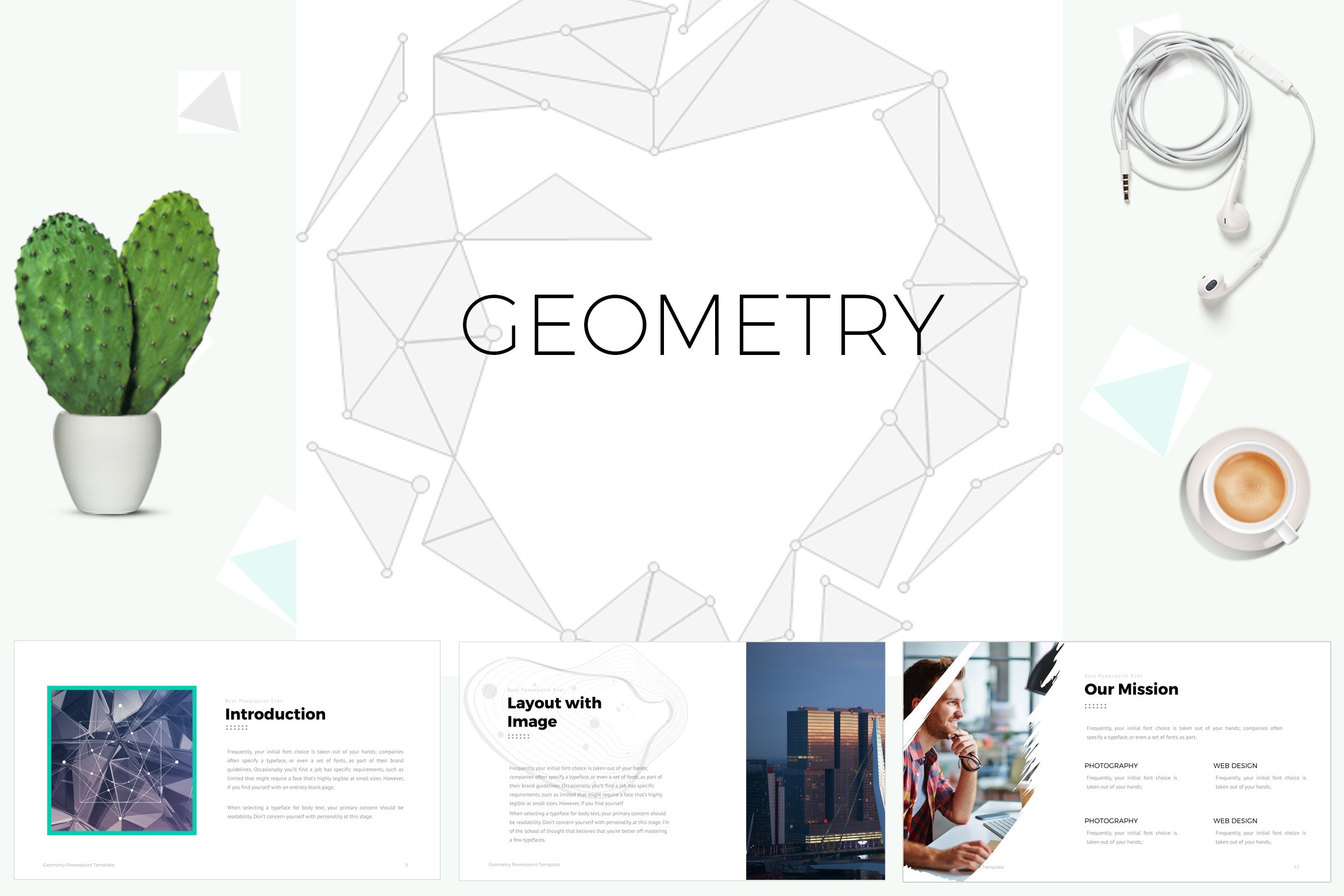 Detail Powerpoint Template Geometric Nomer 25
