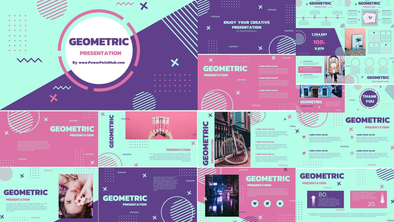 Detail Powerpoint Template Geometric Nomer 43