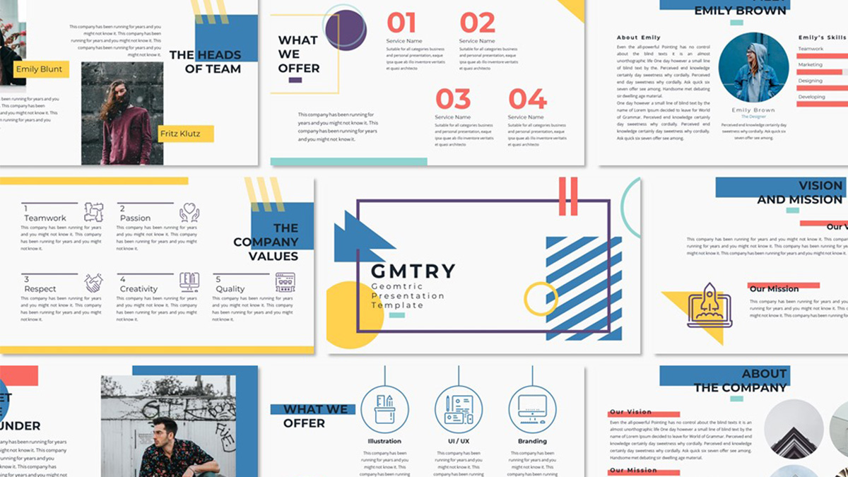 Detail Powerpoint Template Geometric Nomer 8