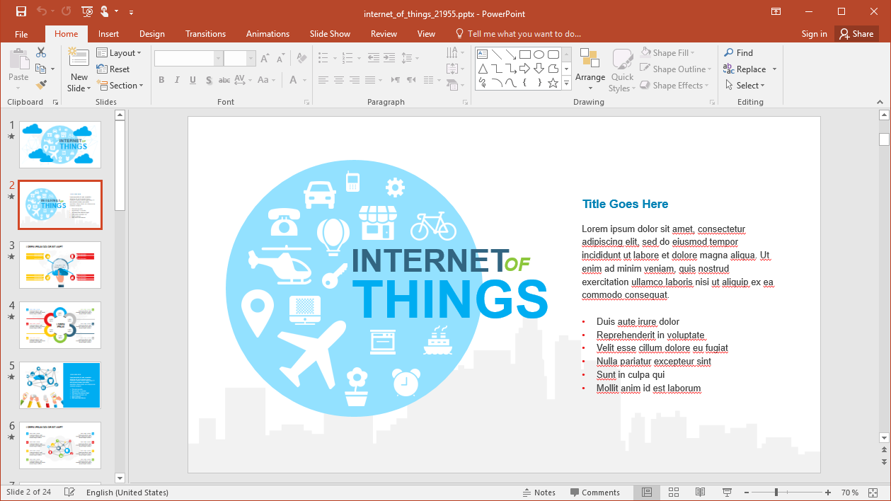Detail Powerpoint Template Iot Nomer 2