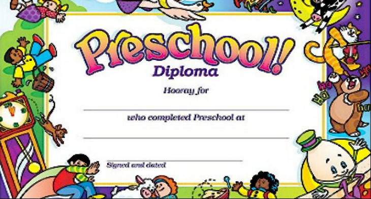 Detail Preschool Diploma Certificate Template Nomer 10