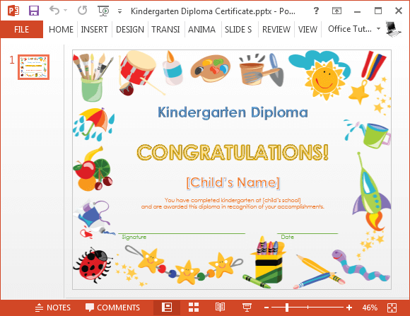 Detail Preschool Diploma Certificate Template Nomer 33