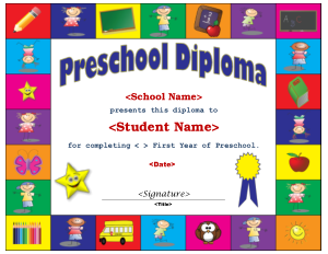 Detail Preschool Diploma Certificate Template Nomer 42