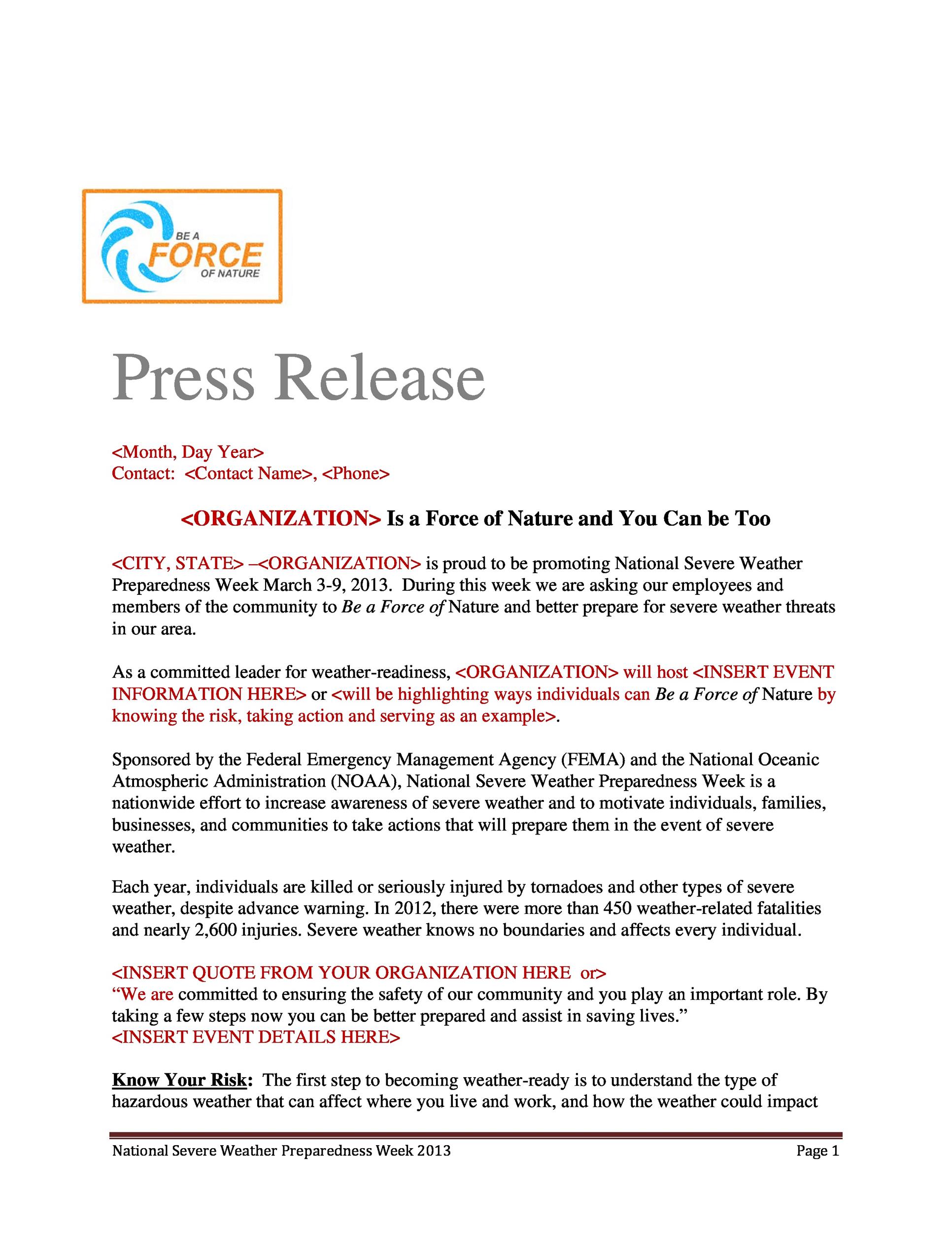 Detail Press Release Template Nomer 11