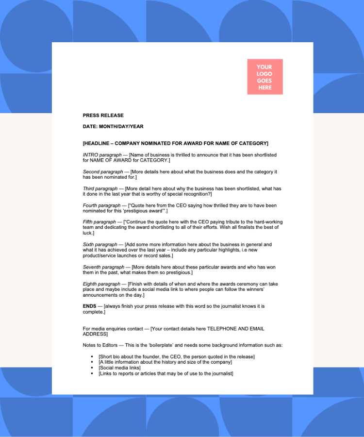 Detail Press Release Template Nomer 8