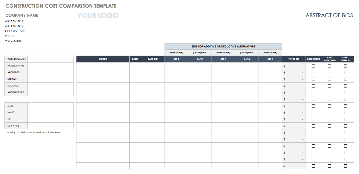 Detail Price Comparison Template Nomer 2