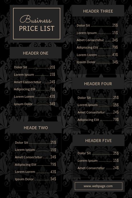 Detail Price List Design Template Free Nomer 26