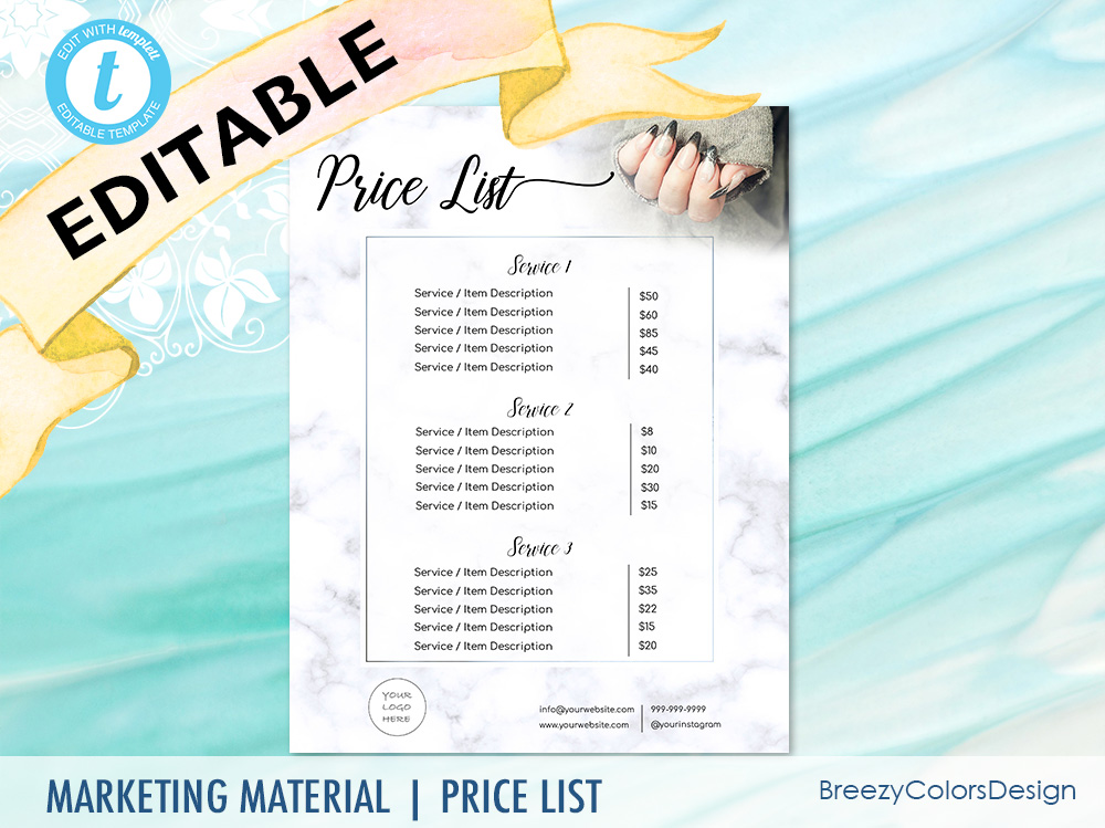 Detail Price List Design Template Free Nomer 37