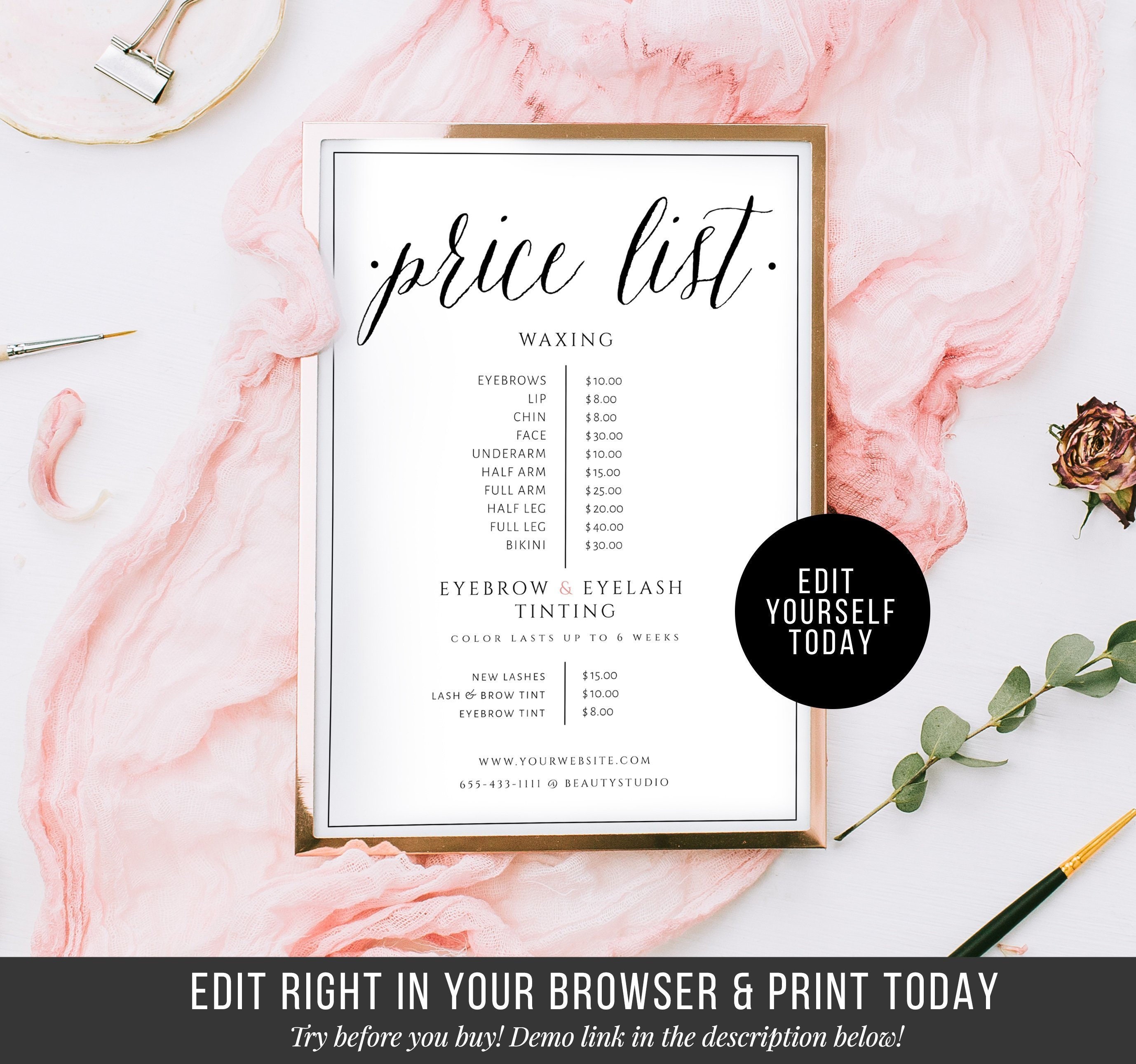 Detail Price List Template Nomer 20