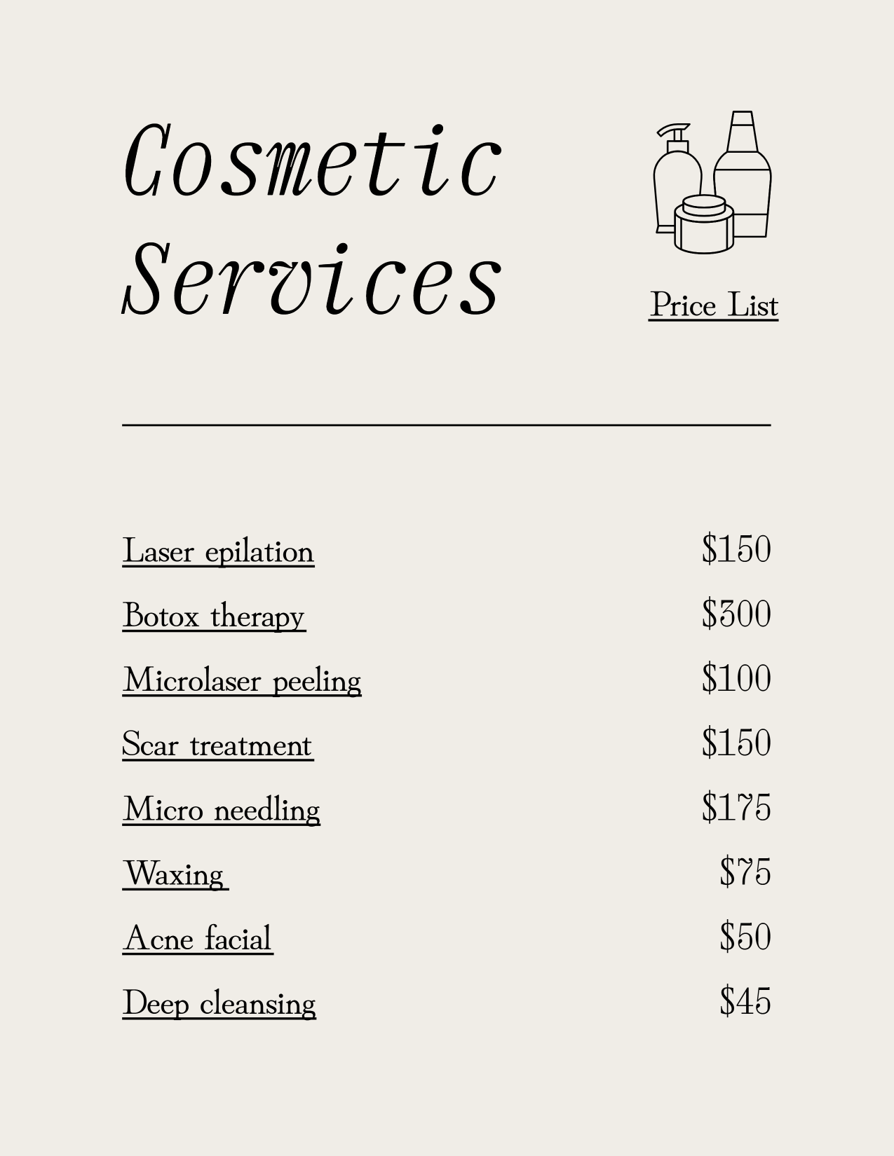 Detail Price List Template Nomer 29