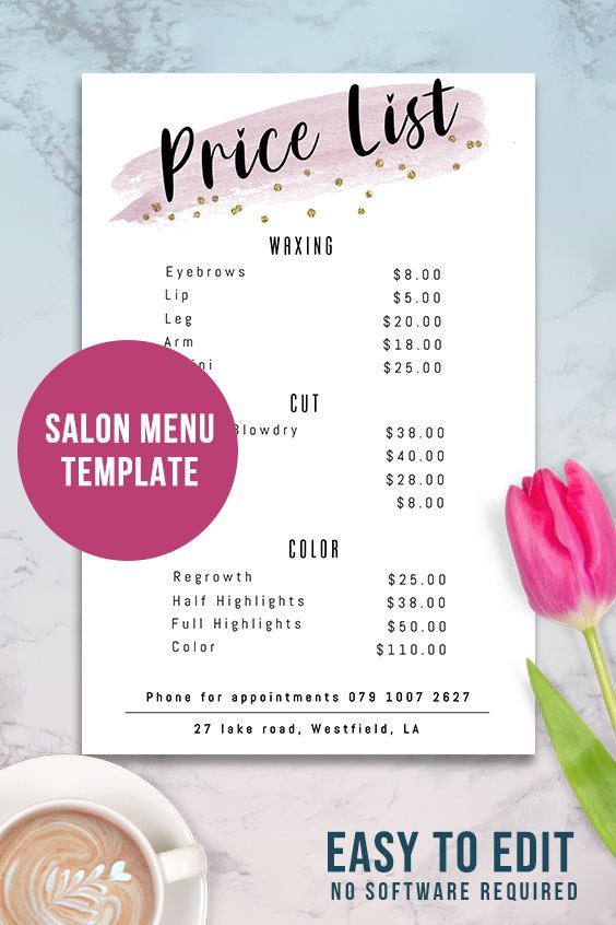Detail Price List Template Nomer 48