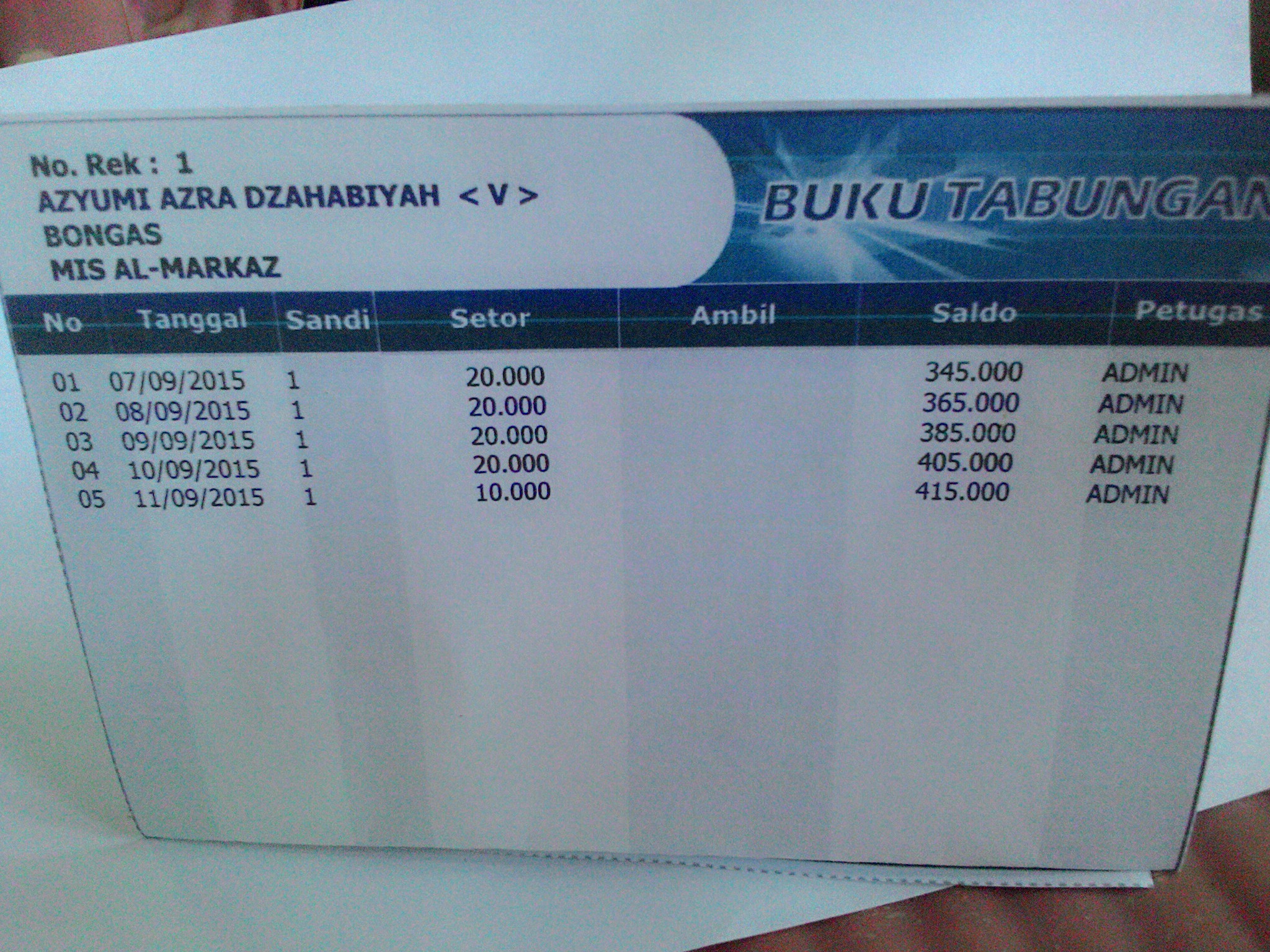Detail Print Buku Tabungan Nomer 30