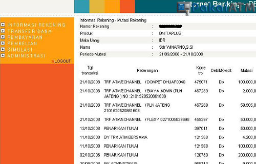 Detail Print Buku Tabungan Bni Nomer 16