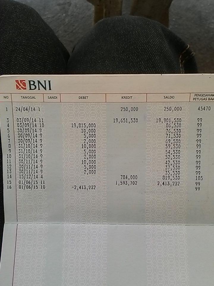 Detail Print Buku Tabungan Bni Nomer 4