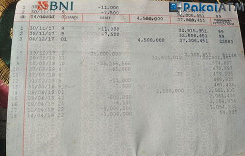Detail Print Buku Tabungan Bni Nomer 5
