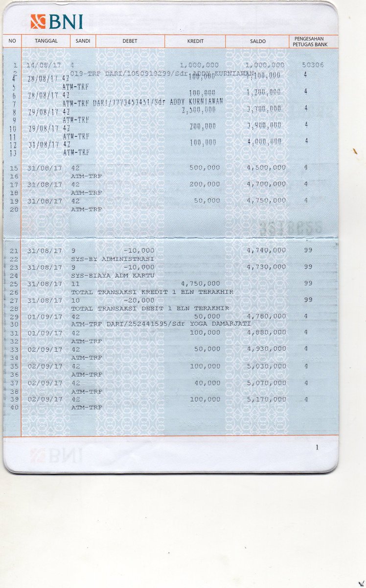 Detail Print Buku Tabungan Bni Nomer 8