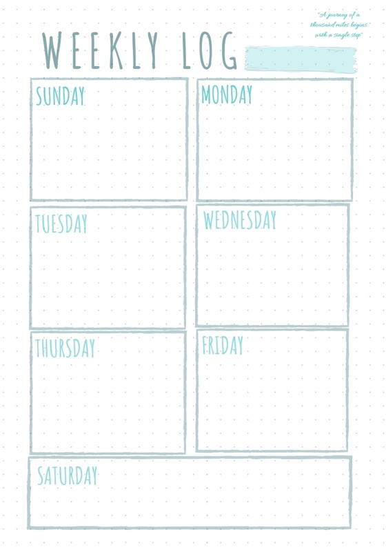 Detail Printable Bullet Journal Template Nomer 14