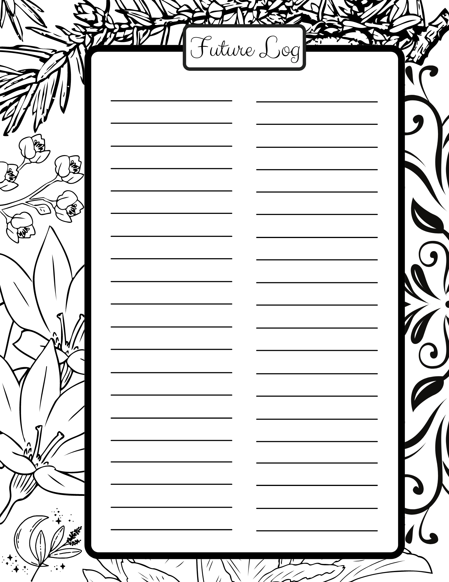 Detail Printable Bullet Journal Template Nomer 38