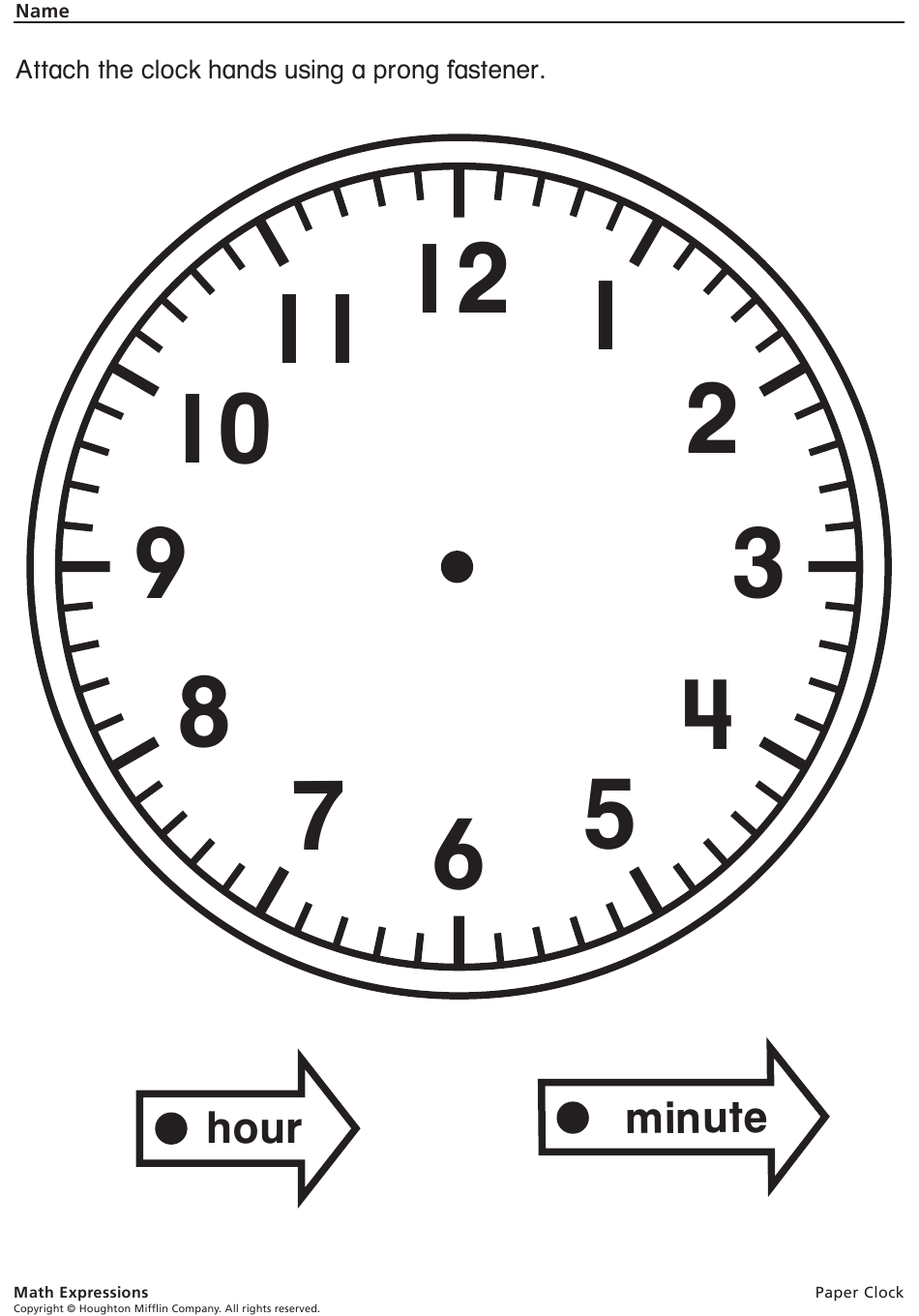 Detail Printable Clock Template Nomer 11