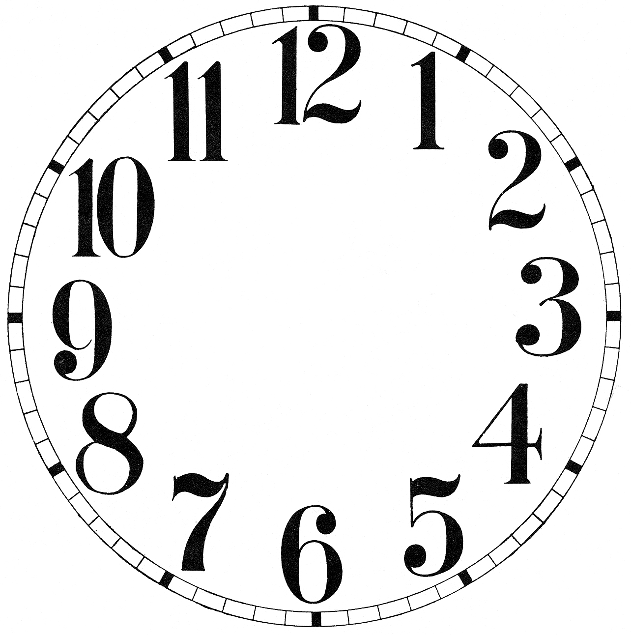 Detail Printable Clock Template Nomer 15