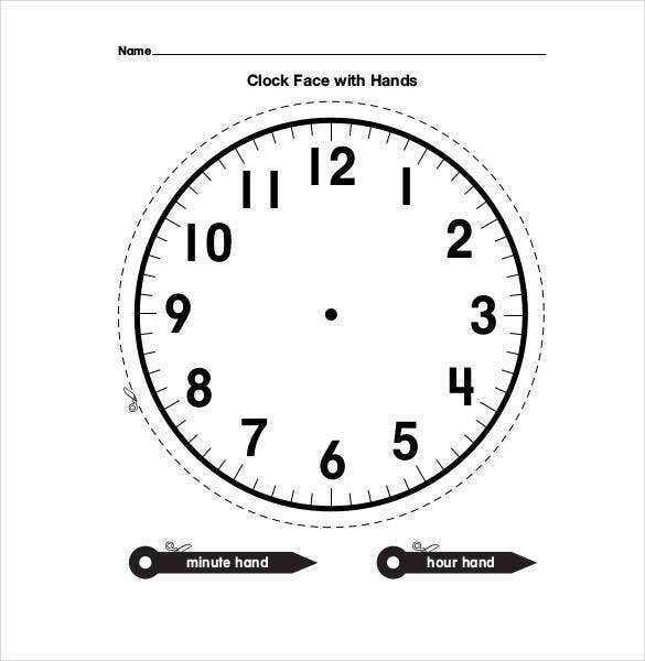 Detail Printable Clock Template Nomer 3