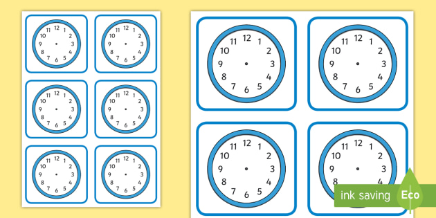 Detail Printable Clock Template Nomer 22