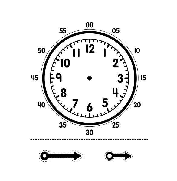 Detail Printable Clock Template Nomer 4