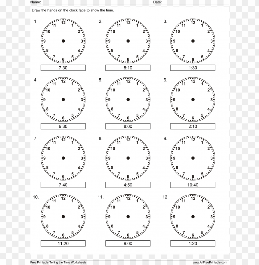 Detail Printable Clock Template Nomer 49