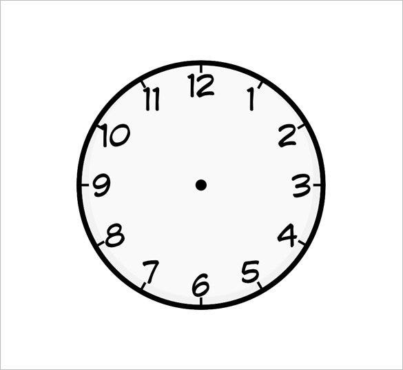 Detail Printable Clock Template Nomer 9