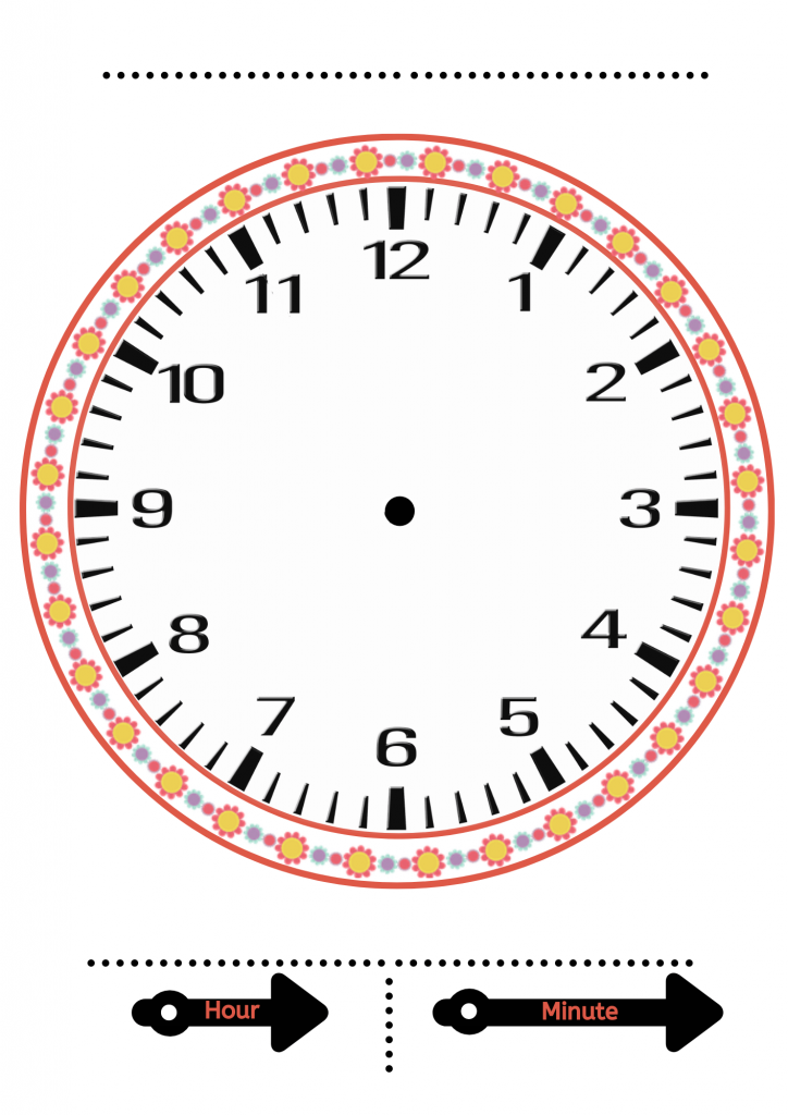 Detail Printable Clock Template Nomer 10