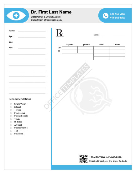 Detail Printable Editable Prescription Template Nomer 18