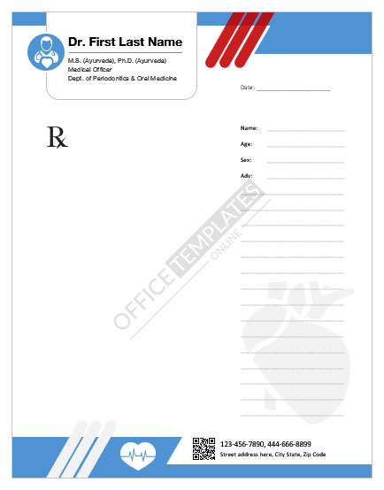 Detail Printable Editable Prescription Template Nomer 30