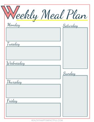 Detail Printable Monthly Meal Planner Template Nomer 47