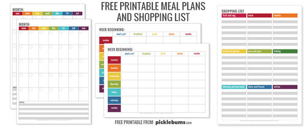 Detail Printable Monthly Meal Planner Template Nomer 55