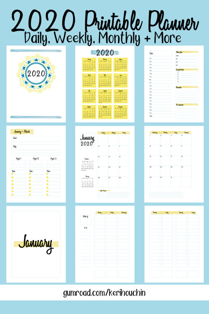 Detail Printable Planner Template 2020 Nomer 31