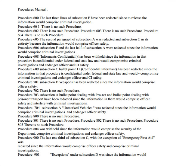 Detail Procedure Template Examples Nomer 24