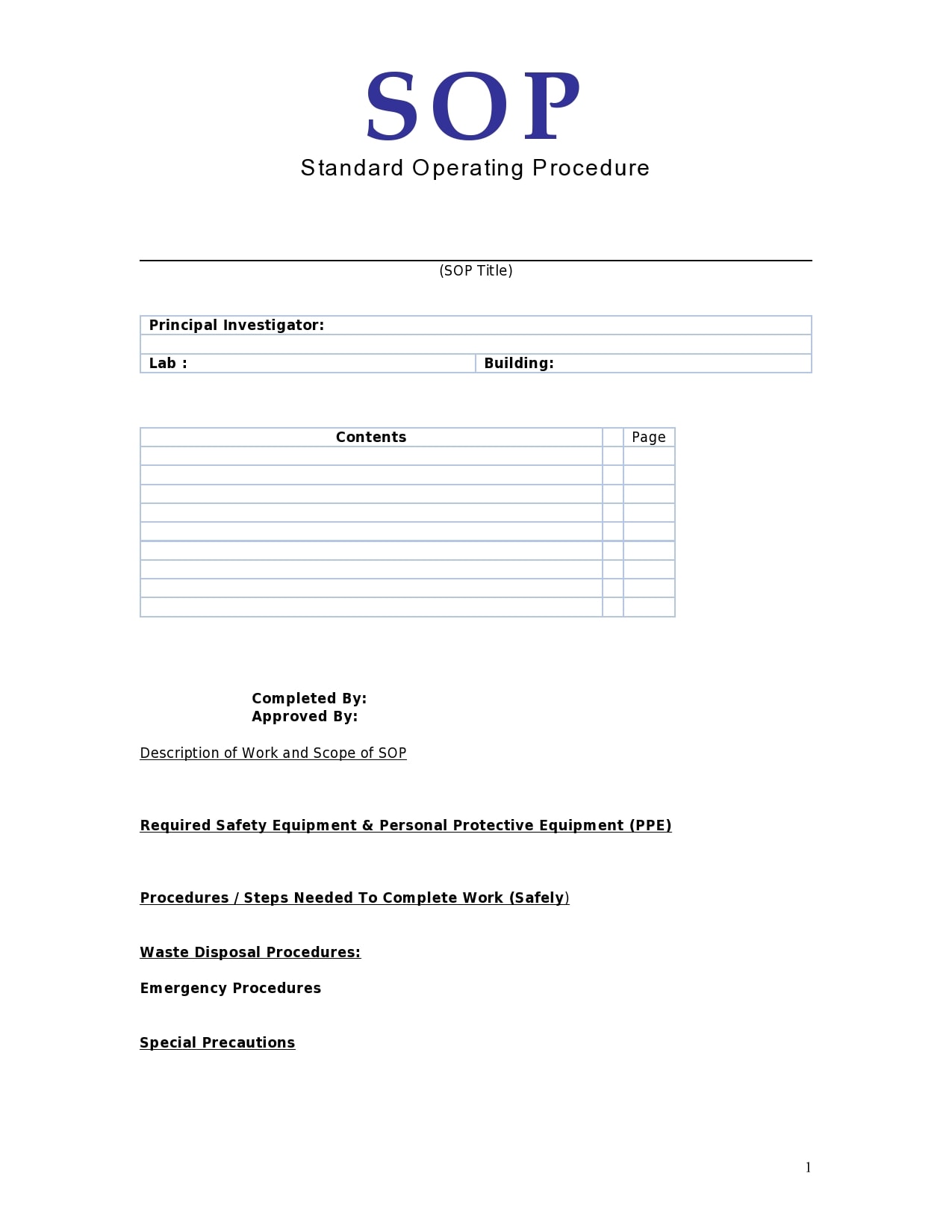 Detail Procedure Template Examples Nomer 39