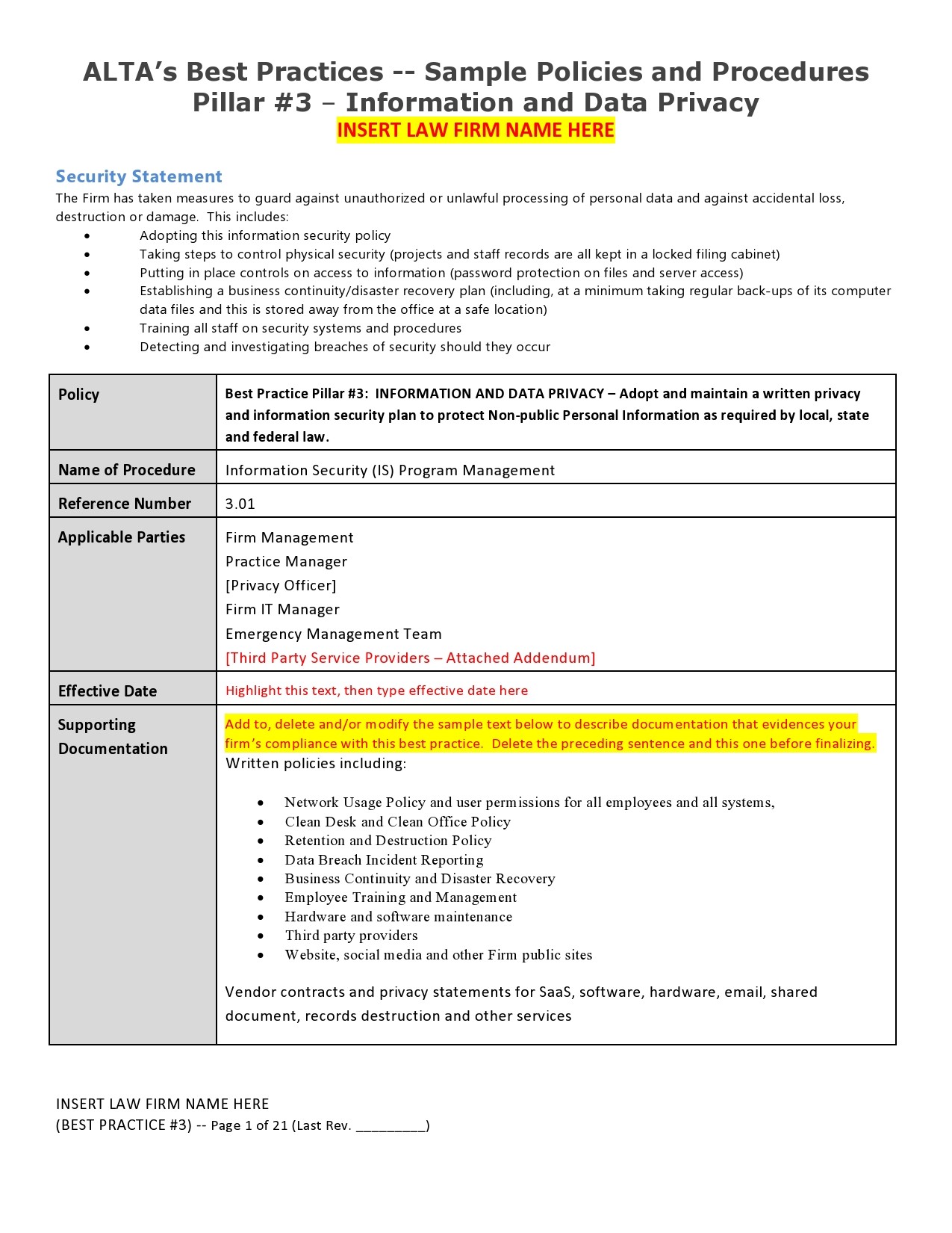 Detail Procedure Template Examples Nomer 44