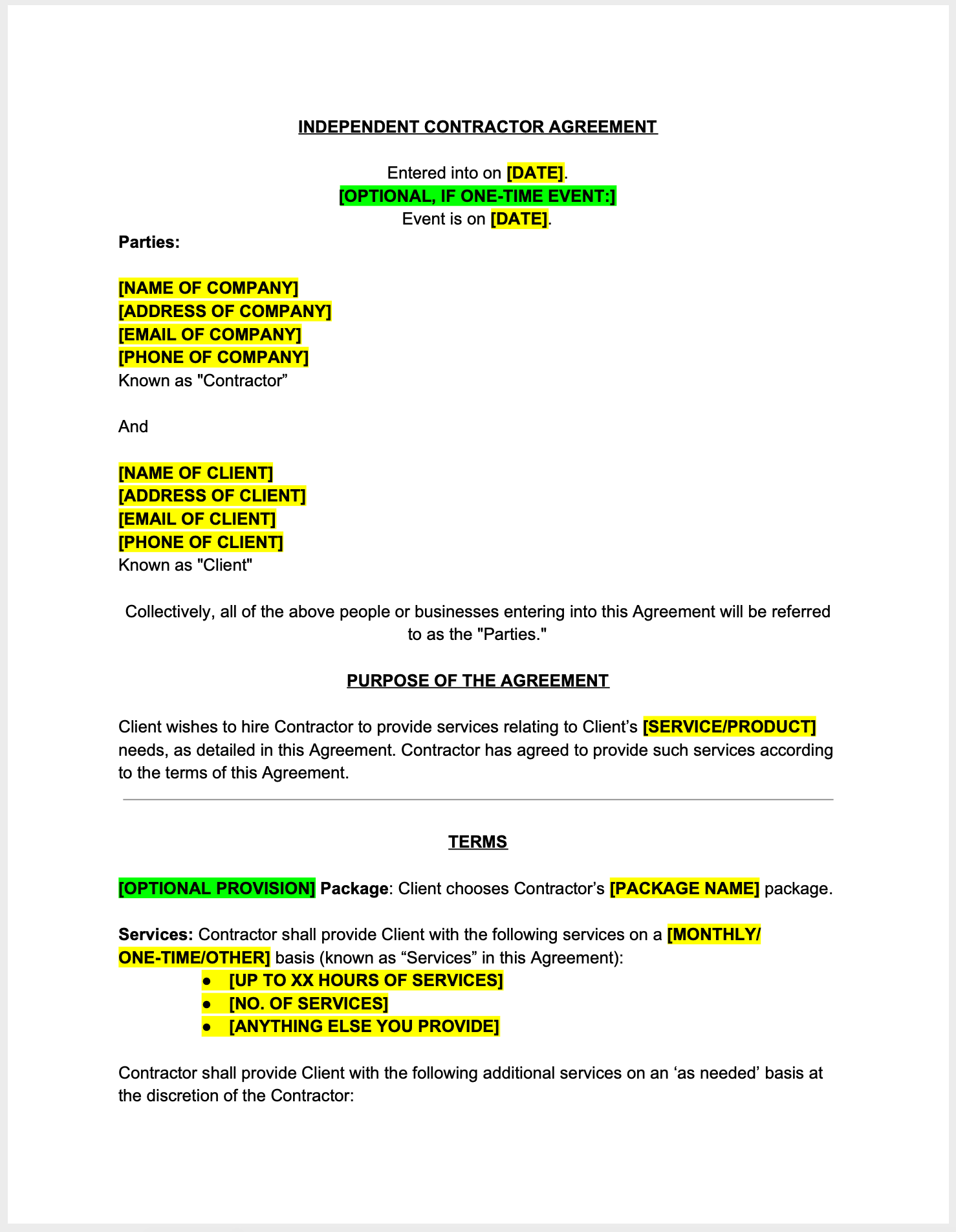 Detail Product Agreement Template Nomer 34