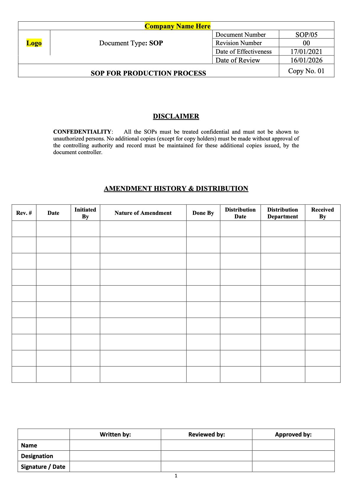 Detail Production Process Template Nomer 39