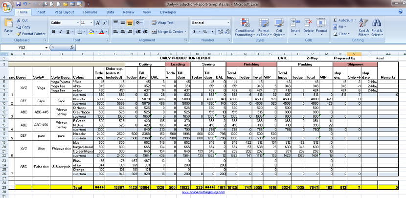 Detail Production Template Excel Nomer 26