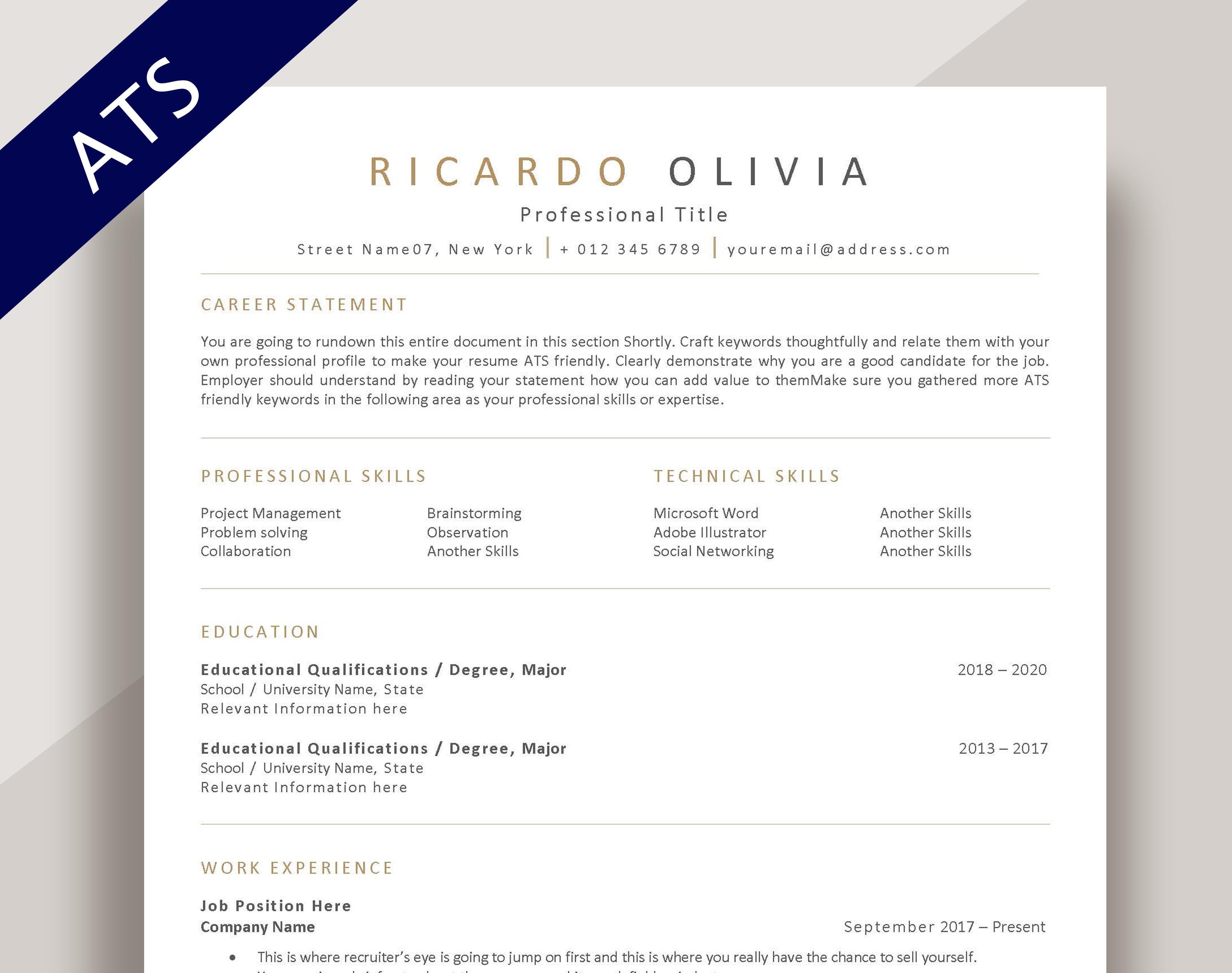 Detail Professional Curriculum Vitae Template Nomer 39