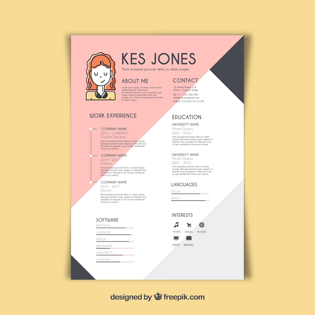 Detail Professional Cv Template For Graphic Designer Nomer 13