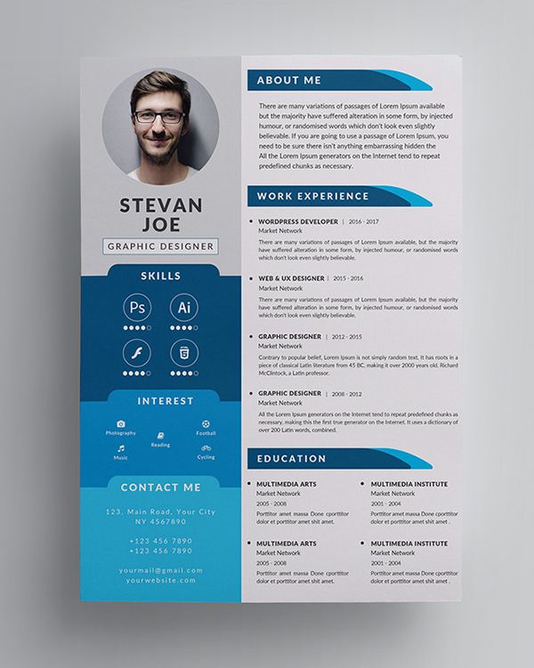 Detail Professional Cv Template For Graphic Designer Nomer 15